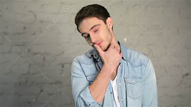 Handsome male posing in casual clothes