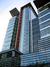 Contemporary downtown high-rise building