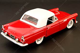 Red stylish classic muscle car