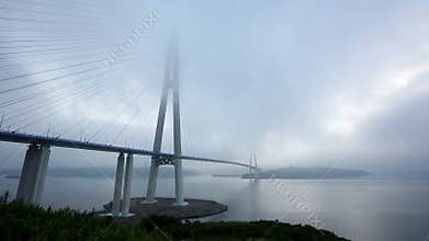Timelaos of Bridge Russky through the Strait of