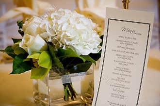Wedding Centerpiece and Menu