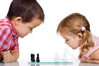 Kids playing chess