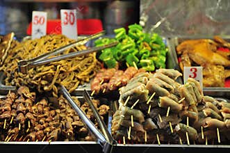 Barbecued Food in Taiwan Night Market