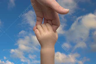 Mother's and baby's hands