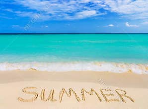 Word Summer on beach