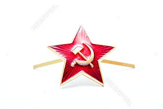 Star Red Army, the Soviet , kakarda troops, isolated on a white background.
