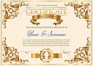 Vector vintage certificate
