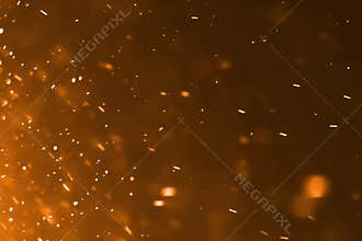 Gold dust particles flowing background loop seamless ready, golden light spot