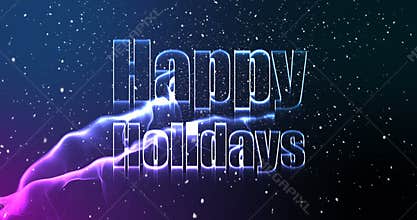 Illustration of christmas greeting with happy holidays message