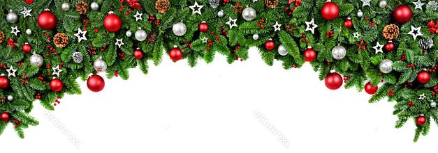 Wide bow shaped Christmas border