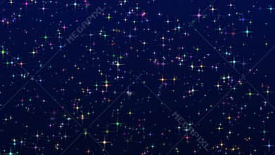 Colorful stars sparkling on blue background