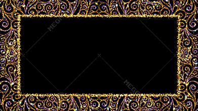 Vintage decorative frame loop with alpha channel