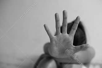 Stop violence against Women. Women violence and abused concept, human trafficking Concept, international women`s day