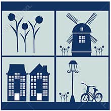 Netherlands icons illustrations