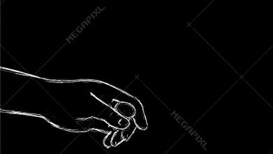Hand Flipping Coin Toss Drawing 2D Animation