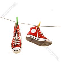 Red sneakers