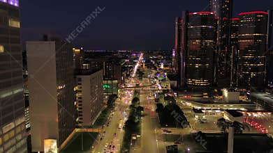 Aerial Michigan Detroit July 2017 Night 4K Inspire 2