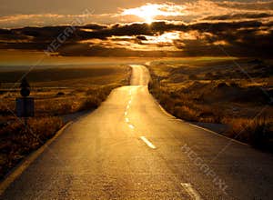 Road at sunset