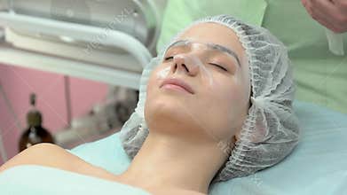 Female face after hydrogel mask.