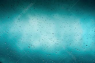Beautiful cover of gradient background. Rain drops on glass with dark clouds. Greeting for design