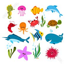 Sea life cartoon