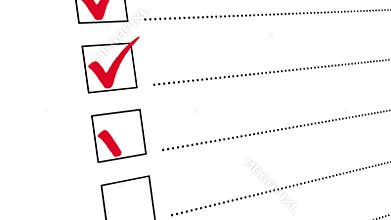 Check all the boxes of checklist. Checking a to do list. Animation.