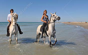 Horseback riding on the beach