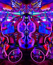 Ultraviolet Arcade Game in Psychedelic Light