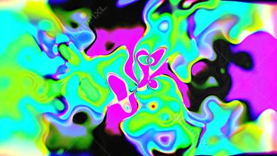 Liquid psychedelic marbling, bright abstract 3D computer generated backdrop, colorful palette mesh