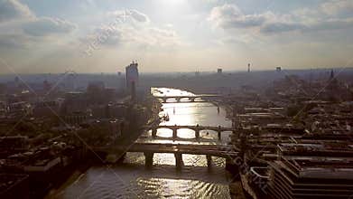 Aerial View of London During Sunset