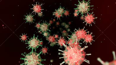 Movement through a blood vein with virus cells