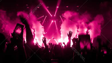 Happy People Dance in Nightclub Party Concert