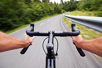 Road cycling concept stock photo with hands
