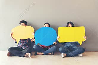 People asian of young and adult people survey Assessment Analysis Feedback Icon.