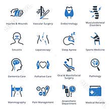 Medical Services & Specialties Icons Set 5 - Blue Series