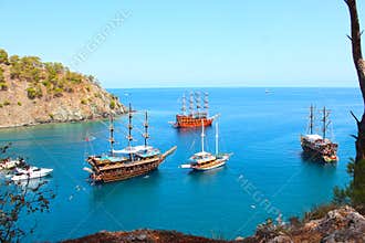 Port and yachts in Kas