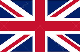 UK. Union Jack. Flag of United Kingdom. Official colors. Correct proportion. Vector illustration. The British flag is flying in th