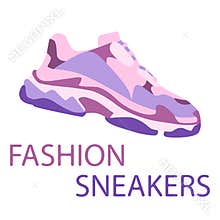 Sneaker shoe . Consept. Flat design. Vector illustration. Sneakers in flat style.