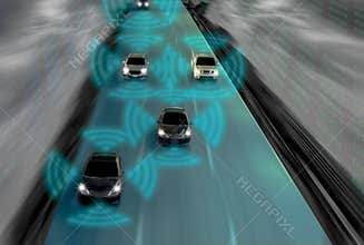 Futuristic road of genius for intelligent self driving cars, Art