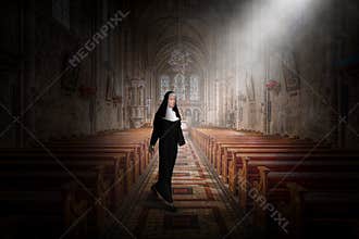Nun, Church, Religion, God, Christian, Christianity