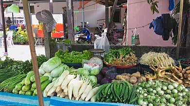 vegetables at an outdoor market