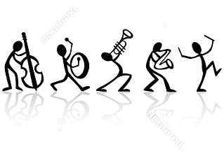 Band Musicians Playing Music Vector Illustration