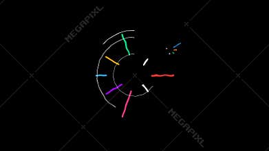 Seamless animation of fancy abstract doodle shape and lines element motion graphic background texture