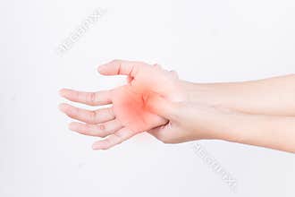 The hands of the girl with pain,Carpal Tunnel Syndrome form work