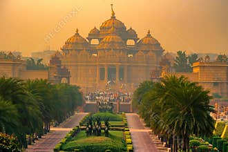 Facade of a temple Akshardham in Delhi, India