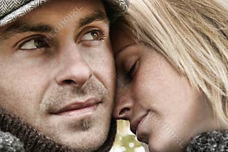 Young couple in love embracing