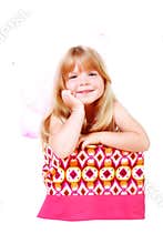 Girl with pink butterfly wings