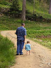 Walking on a dirt road