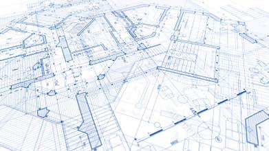 Architecture design: blueprint plan - illustration of a plan mod