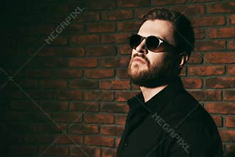 Brutal man in black
